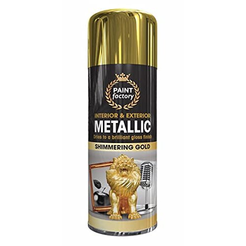 1 x Metallic Shimmering Gold Spray Paint 400ml Multi-Purpose Use, Spray for Metal and Wooden Furniture, Ornaments, Decorative Items and Much More for